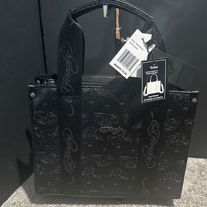 Ed Hardy Black Embossed Tote